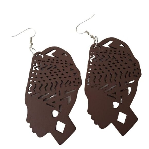 Bohemian Wooden Drop Lightweight Dangle Earrings - Picture 2 of 8